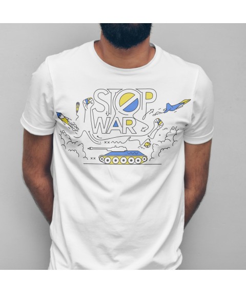 Men's Stop War T-shirt, white XL