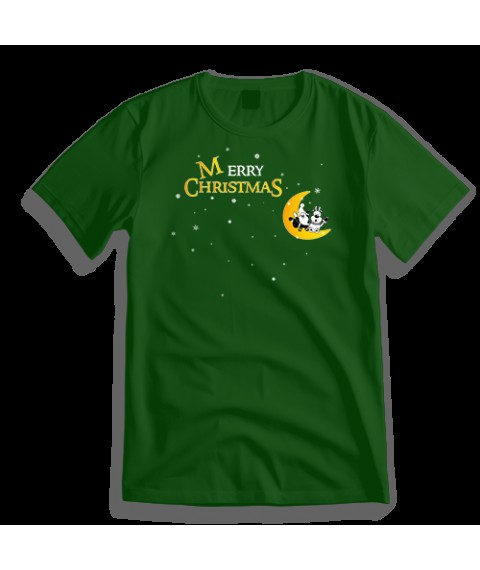 New Year's T-shirt Merry Christmas L, green