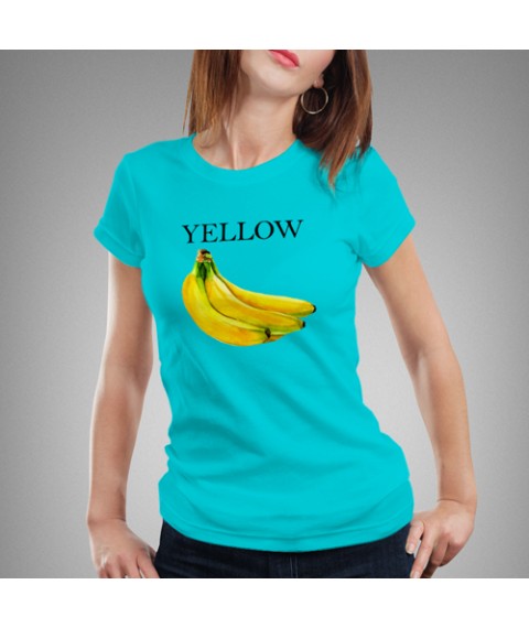 Women's T-shirt Yellow Blue, L