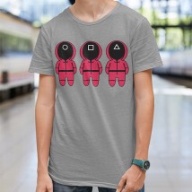 Men's T-shirt Game of squid three guards Gray melange, M