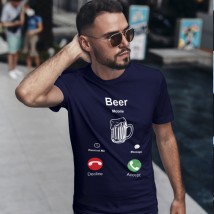 Men's T-shirt Beer Mobile 2XL, Dark blue