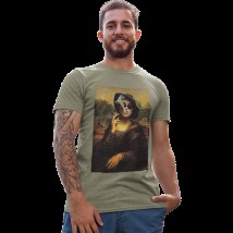 T-shirt Mona Lisa smokes Khaki, 3XL