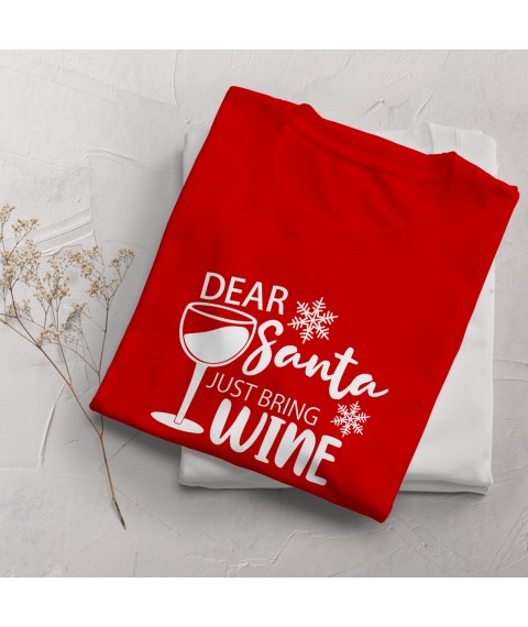 Свитшот новогодний - Санта и Вино Красный, XL