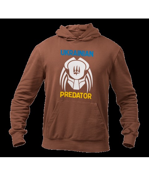 Unisex hoodie Ukrainian predator without insulation Brown, L