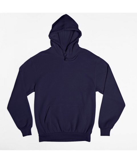 Unisex hoodie, dark blue with fleece insulation