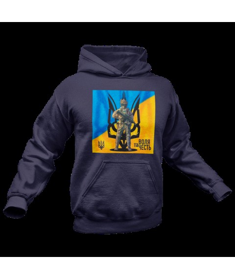 Unisex hoodie Will and Honor insulated fleece, Dark blue, 2XL