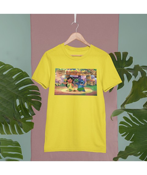 Women's T-shirt lilo and stitch L, Yellow