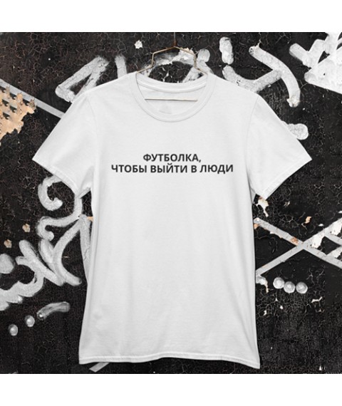 T-shirt for going out in public, White, L