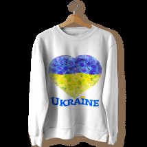 White sweatshirt "Heart of Ukraine" 3XL