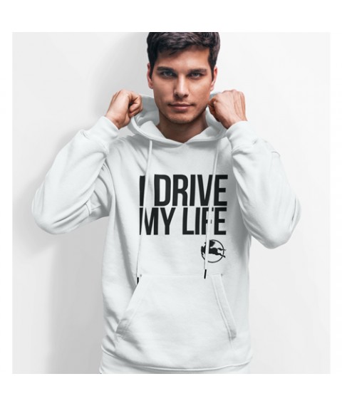 I drive my life hoodie White, L