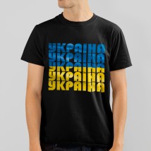 Футболка мужская Україна надписи Черный, XL