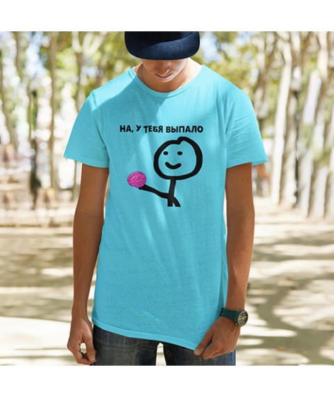 Men's T-shirt "you fell out" Turquoise, L