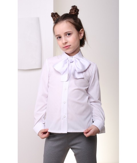 Блуза для девочки ДШФ90 DM SASHKA белая 140р.