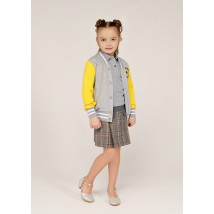 Bomber for girl insulated DM Sashka TSHF-106U gray with yellow 116