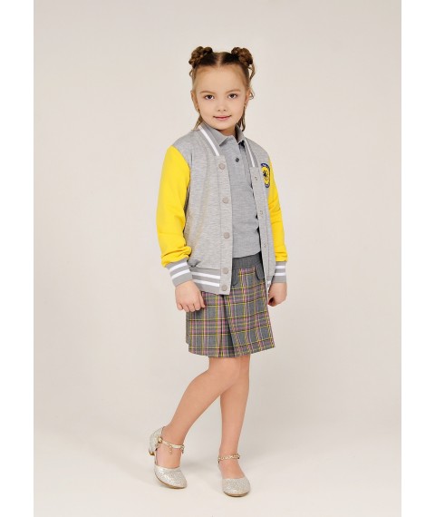 Bomber for girl DM Sashka TSHF-106 gray with yellow 164