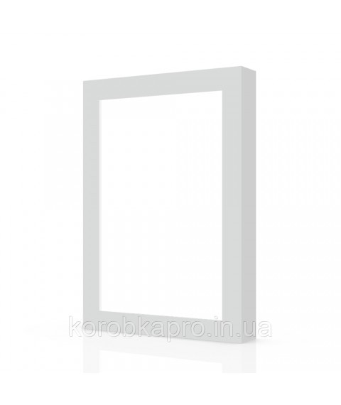White cardboard packaging with a window 320x225x40 mm