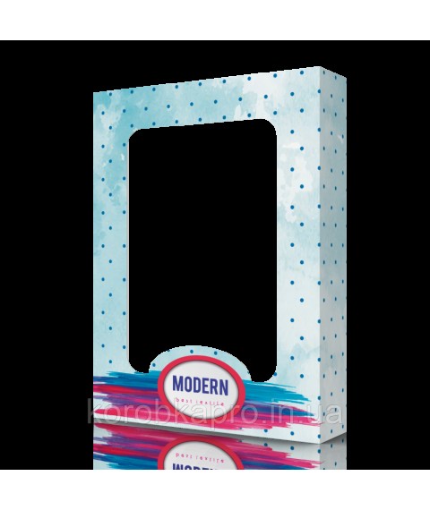 Голубая картонная упаковка 375х275х70 мм, Modern blue