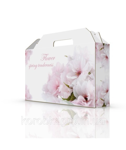 Corrugated gift box with handle 370x80x210 mm