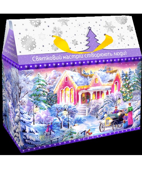 Картонная коробка для новогодних подарков и конфет