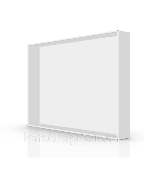 White cardboard packaging with logo print