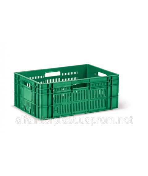 Ящик для овощей и фруктов. Ящик HDPE тип ОЗС-2 600х400х240 мм вторичный. Бесплатная доставка Деливери.
