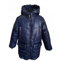 Куртка зимова 20004 для дівчинки синього кольору