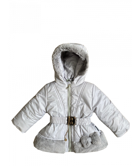 Куртка зимова 20015 для дівчинки сірого кольору