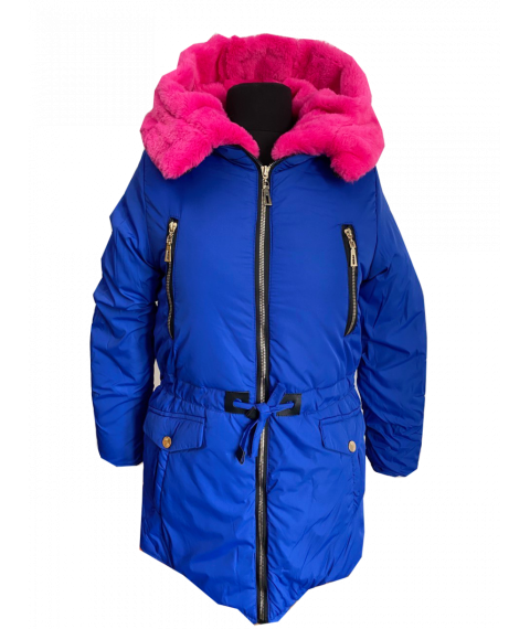 Winter jacket 20027 for a girl of blue color