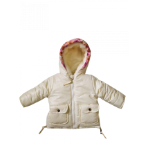 Winter jacket 20040 for a girl of milk color