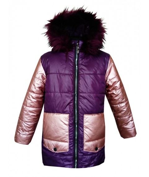 Куртка зимова для дівчинки 20159 фіолетового кольору