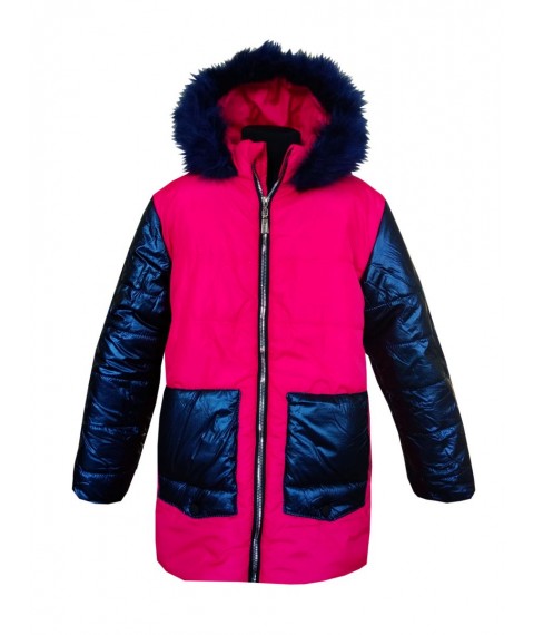 Winter jacket for girls 20159 pink-blue color