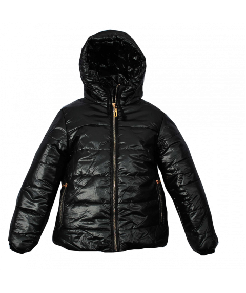 Winter jacket 20162 for a girl in black color
