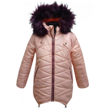 Куртка зимова для дівчинки 20198 пудрового кольору