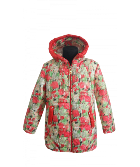 Demi-season jacket 22037 for a girl in red color