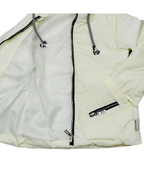 Demi-season jacket for a girl 22227 milk color