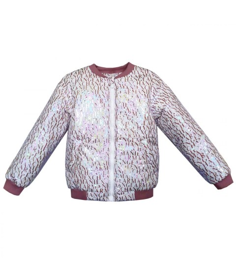 Bomber for girls 22443 white with letters