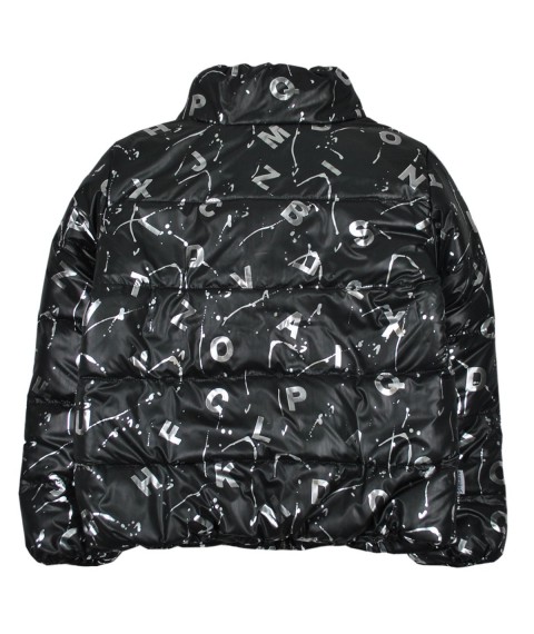 Куртка 22731 чорна з принтом