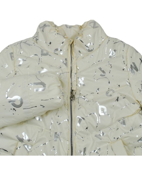 Куртка 22731 молочна з принтом