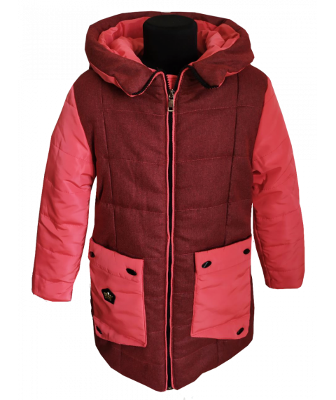 Winter jacket 2790 for a girl in red color