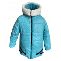 Turquoise-colored winter jacket 2804 for a girl