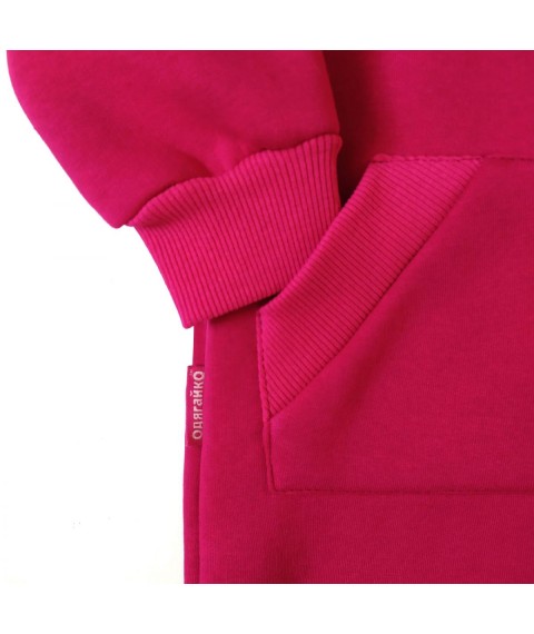 Knitted overalls (romper) for girls, crimson