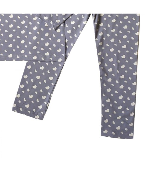 Pajamas for girls 555364-555365 gray color with print