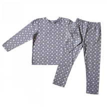 Pajamas for girls 555364-555365 gray color with print