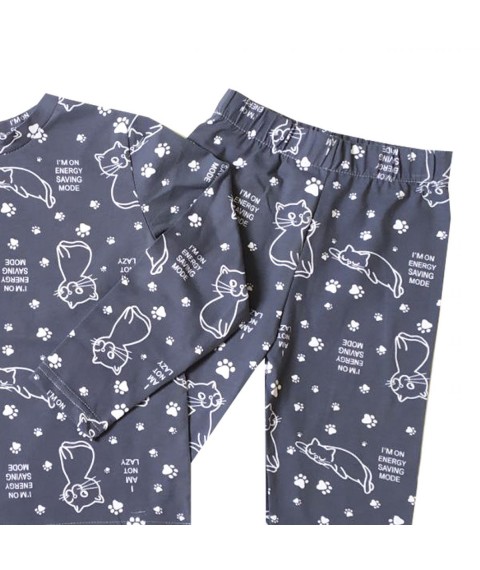 Pajamas for children 555364-555365 gray color with print