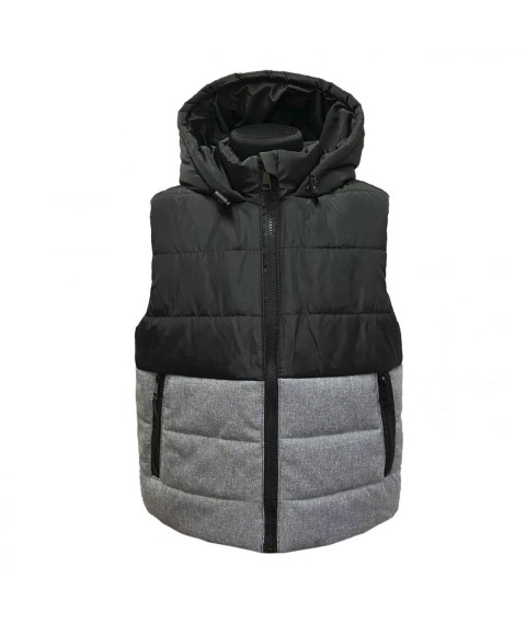 Vest for boy 72116 black with gray
