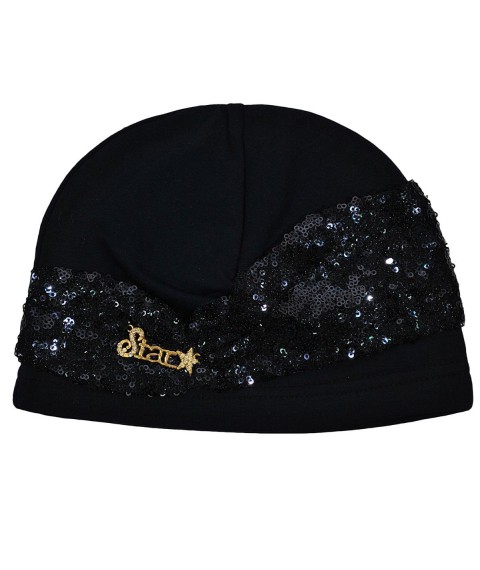 Hat for a girl Odahayko 852 dark blue