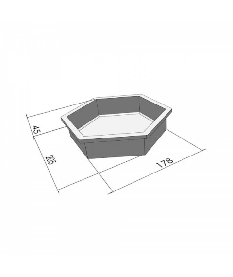 Форми для тротуарної плитки Вереск-2007 Шестигранник гладкий 205×178×45 мм