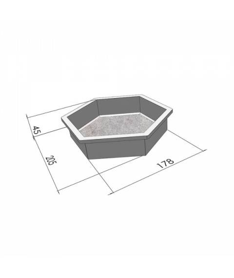 Moulds for paving slabs Veresk-2007 Hexagon Rough 205×178×45 mm