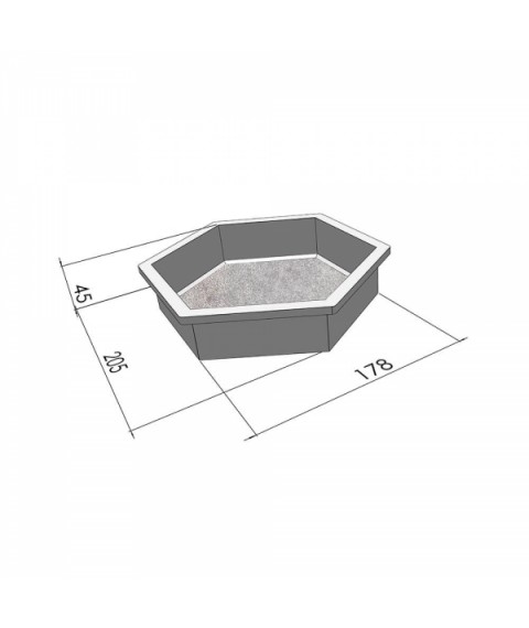 Formen f?r Pflasterplatten Heather-2007 Hexagon shagreen 200x200x45 mm