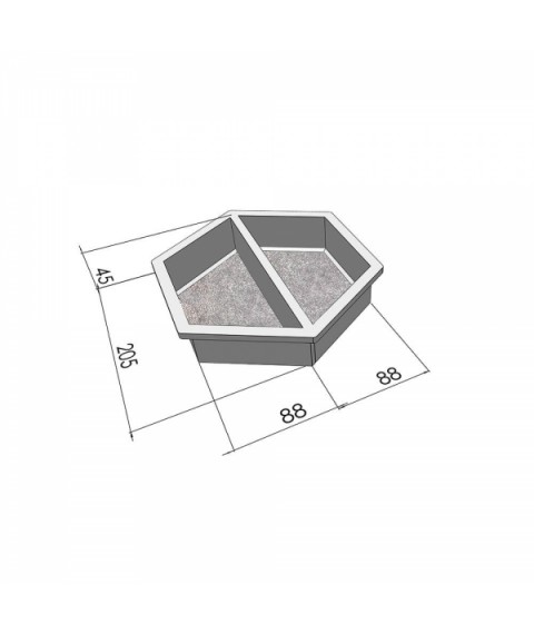 Форми для тротуарної плитки Вереск-2007 Шестигранник половинки поздовжні 205×178×45 мм